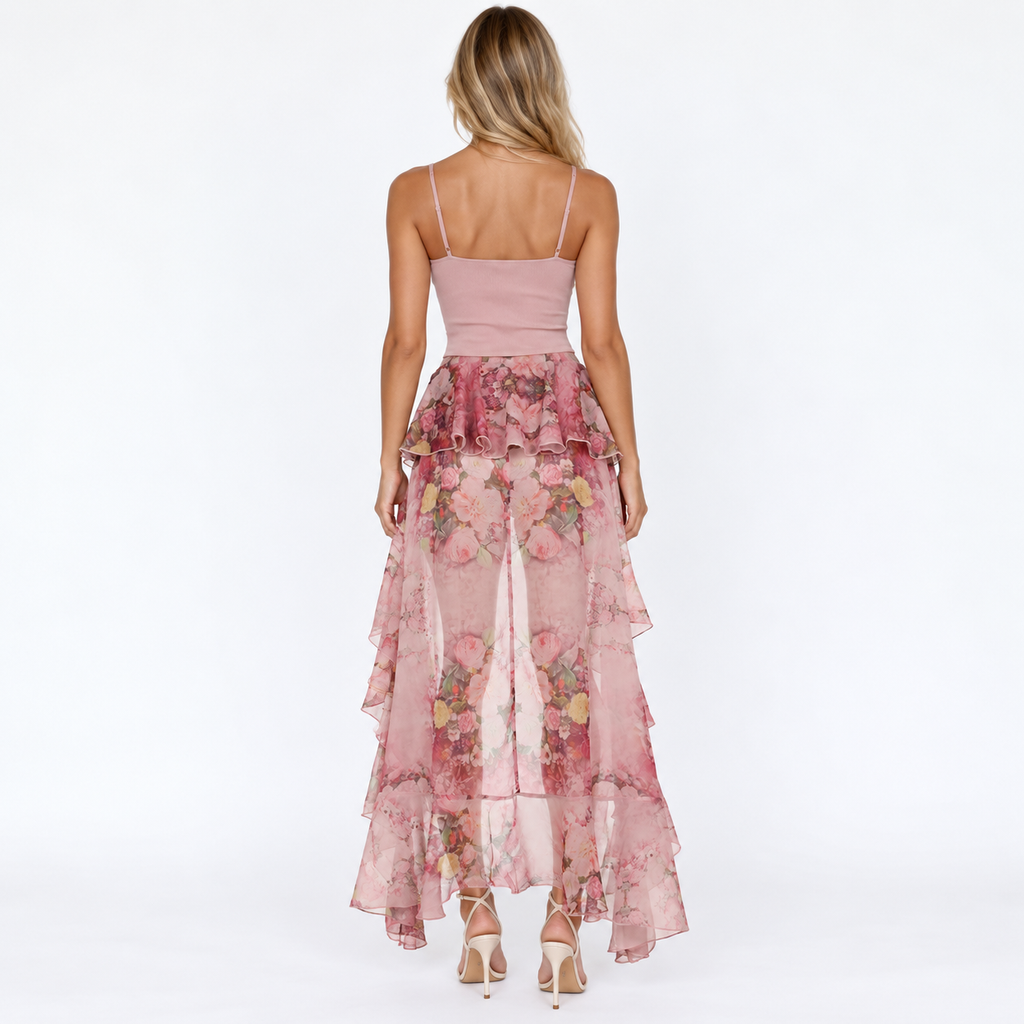 Blush Garden High-Low Skirt