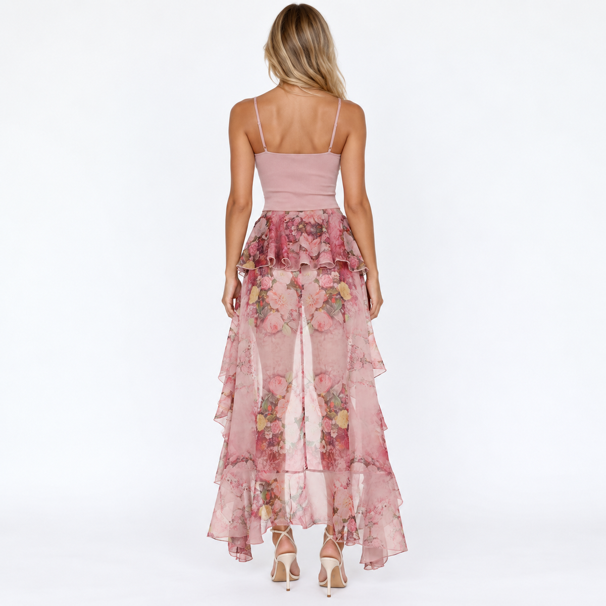 Blush Garden High-Low Skirt