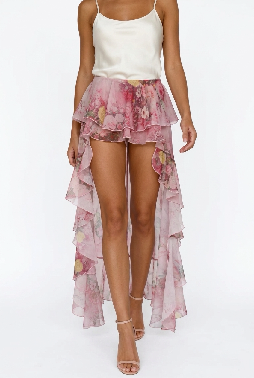Blush Garden High-Low Skirt