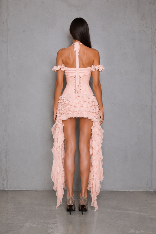 Celeste ruffle pink dress