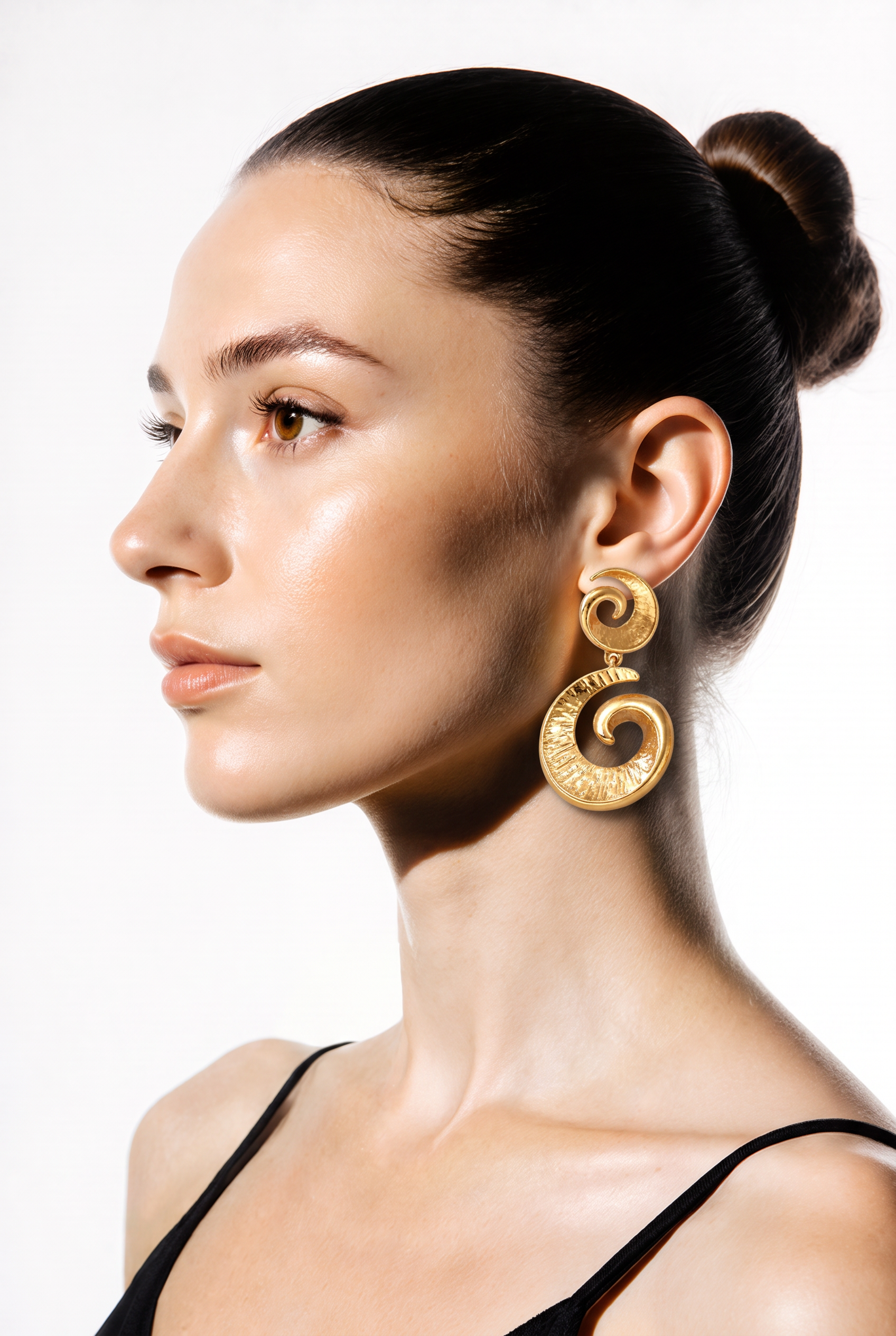Golden Spiral Statement Earrings