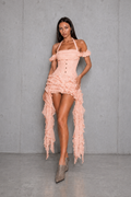 Celeste ruffle pink dress