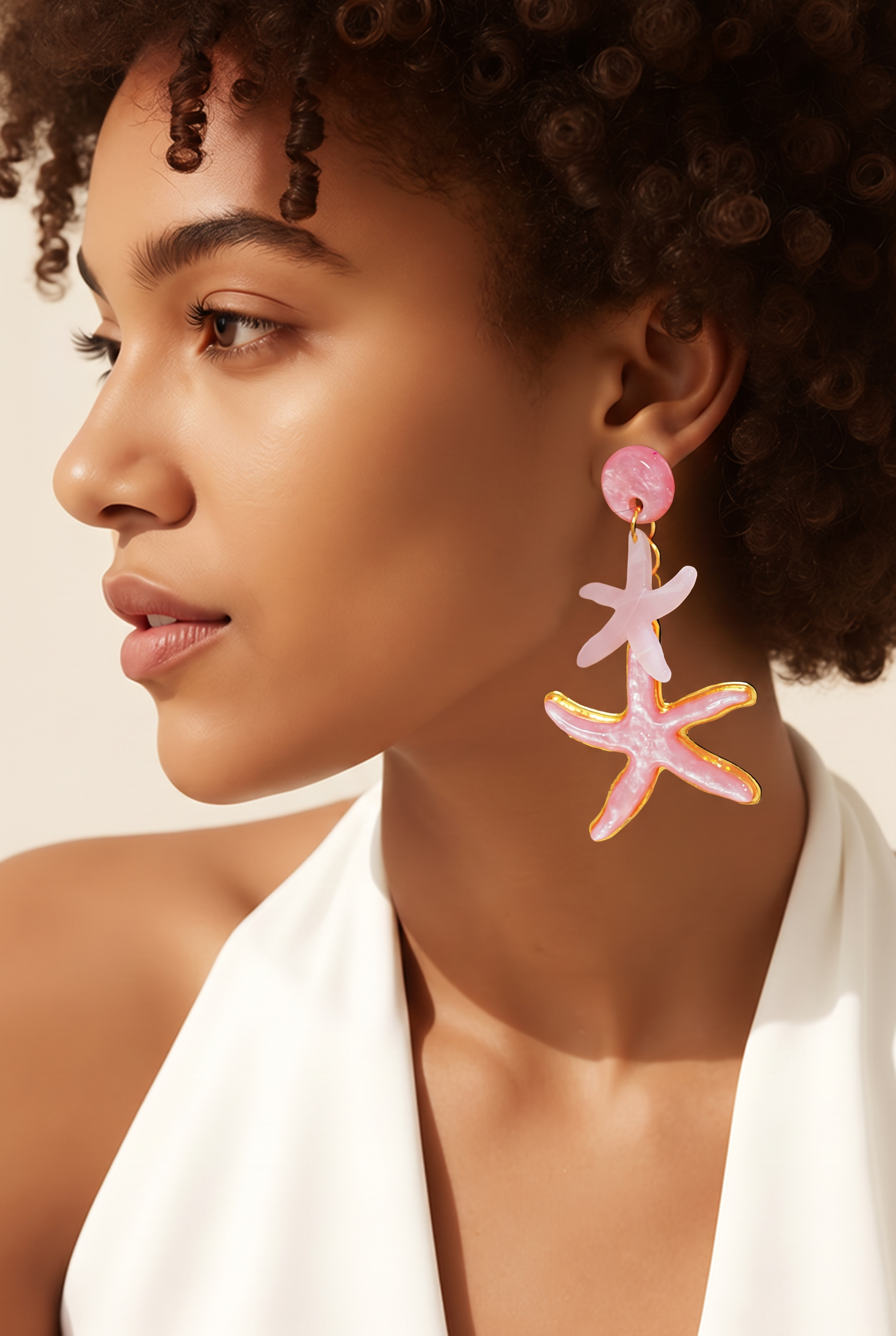 Pink Lagoon Starfish Earrings