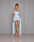 Celeste Ruffle Dress Blue