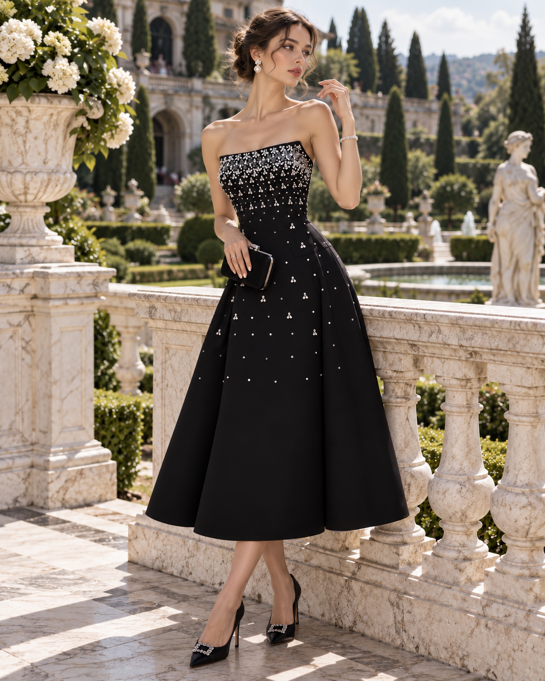 Pearl Estate Midi Dress Black
